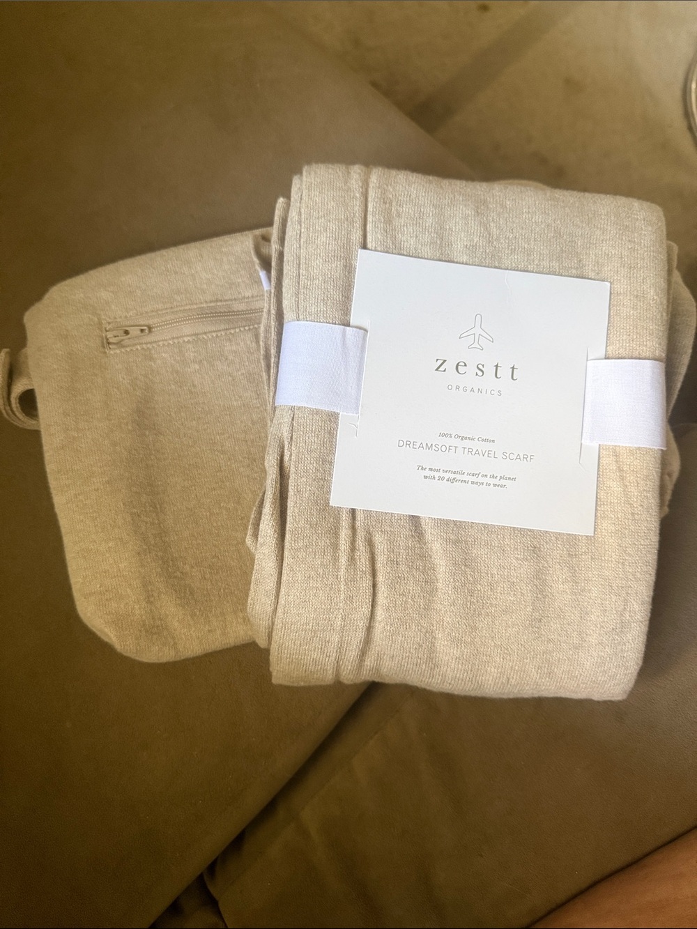 zestt Dreamsoft Travel Scarf in Neutral Cream